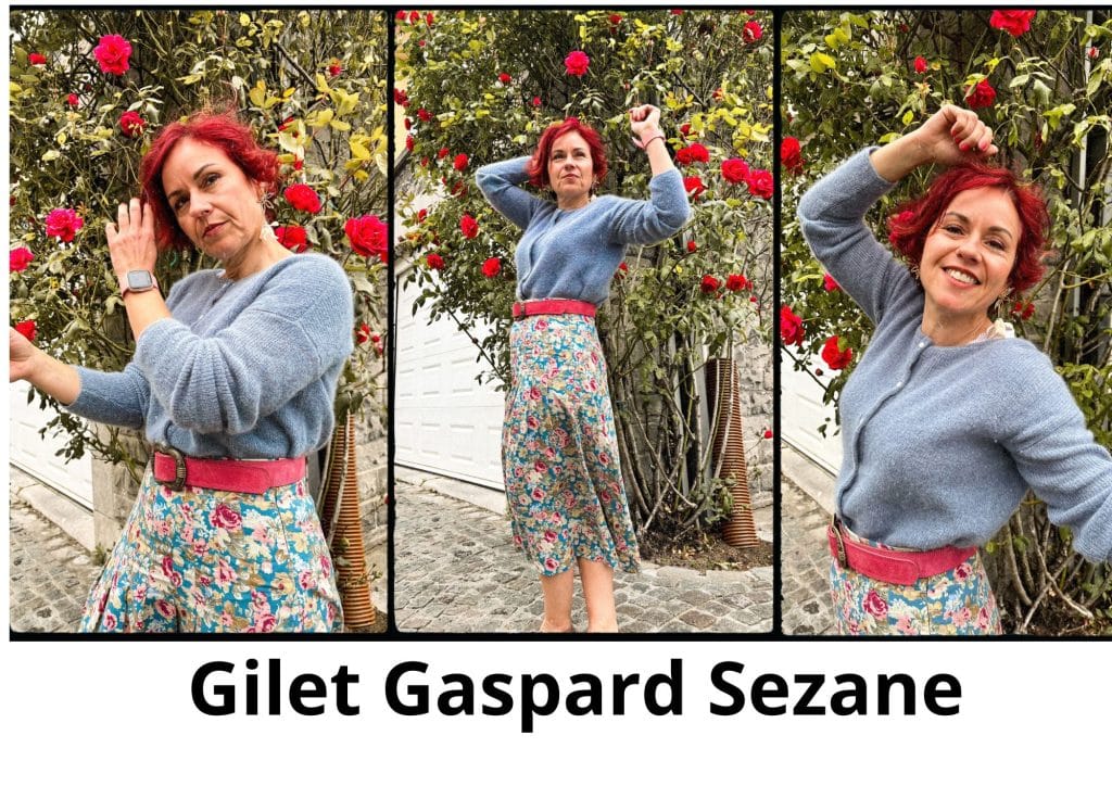 gilet Gaspard bleu vintage Sezane
